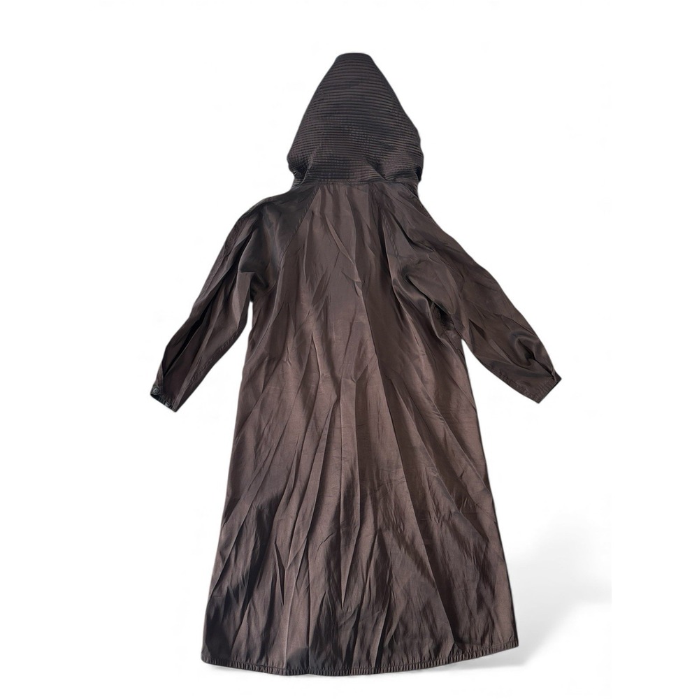 Mycra Pac Donatella Reversible Raincoat Womens Small Accordion Hood Black Brown - Picture 4 of 10